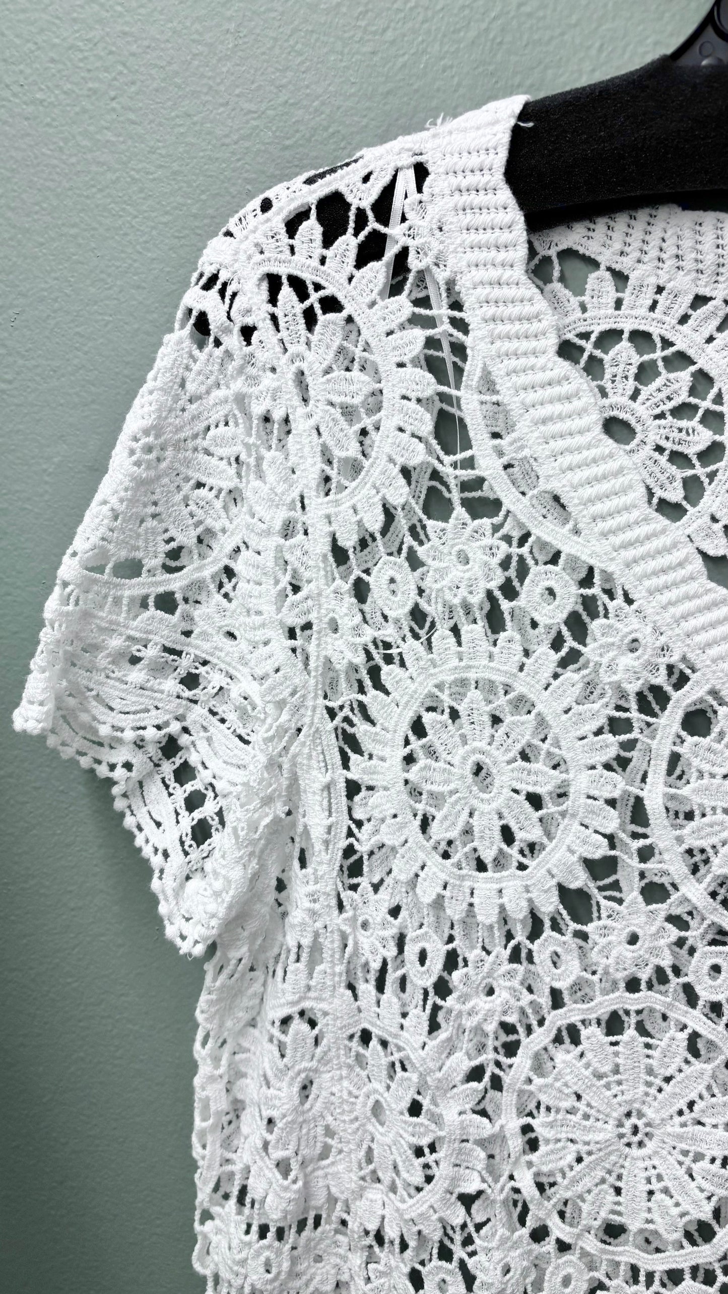 Charlie B Crochet Short Sleeve Bolero Top