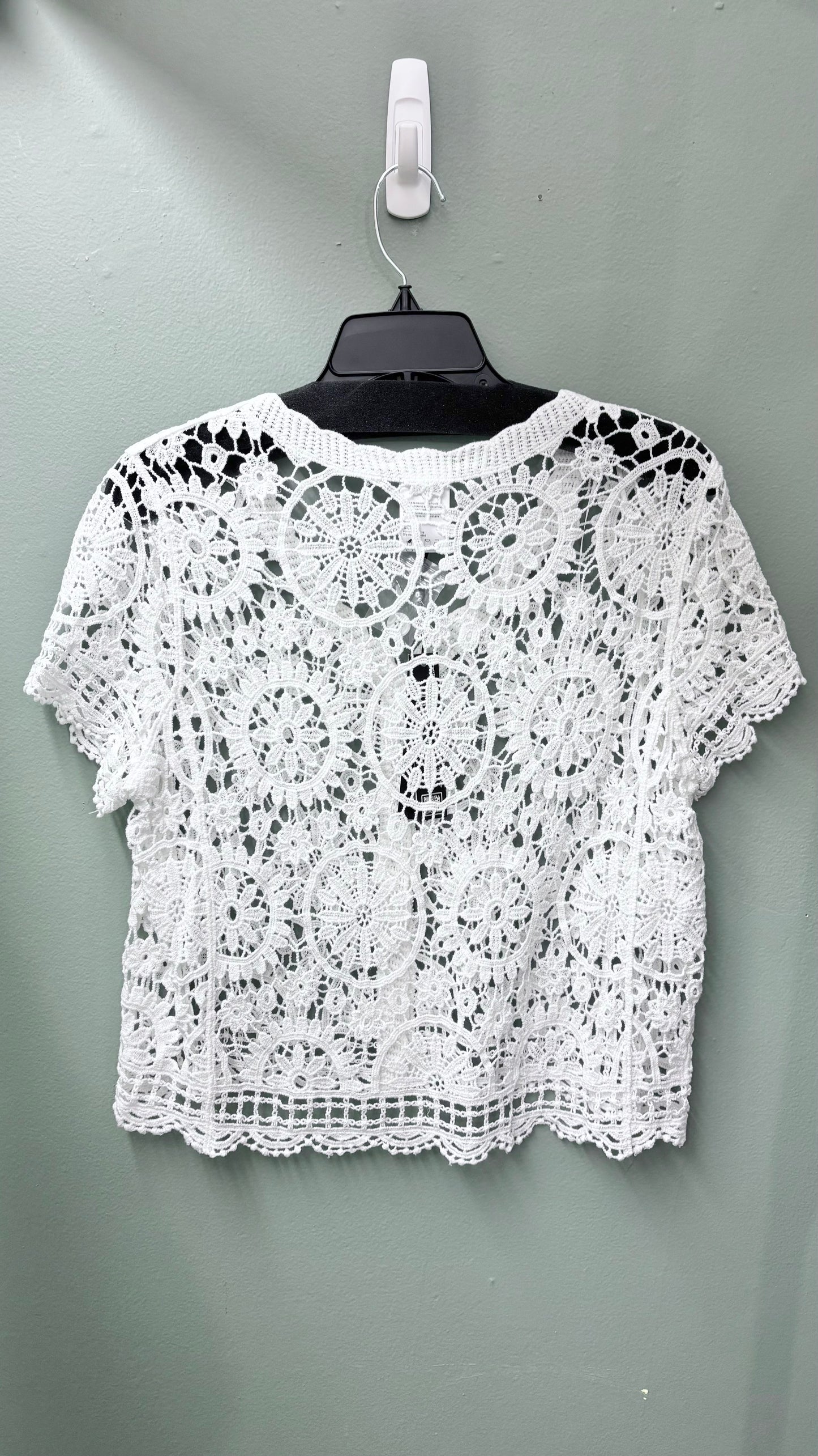 Charlie B Crochet Short Sleeve Bolero Top