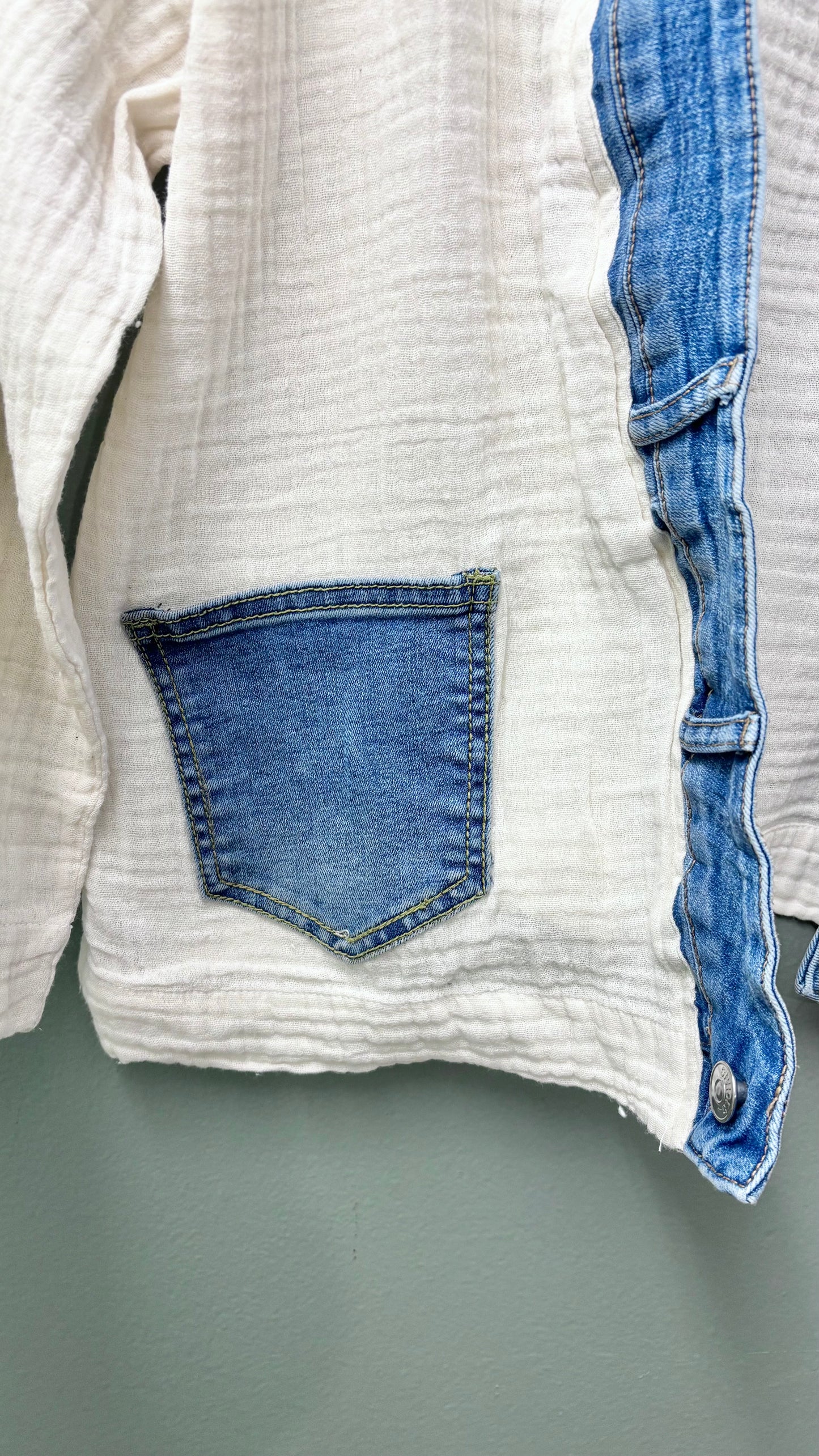 Shannon Passero Denim Trim Cardigan Top