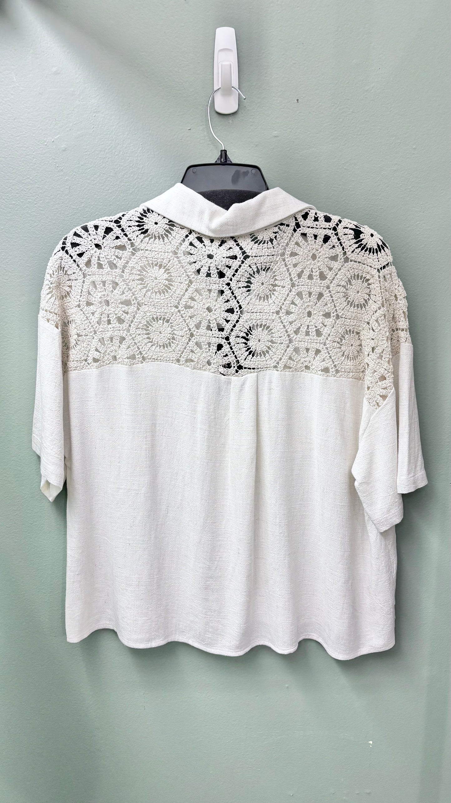 * Rain + Rose Crochet Trimmed Top