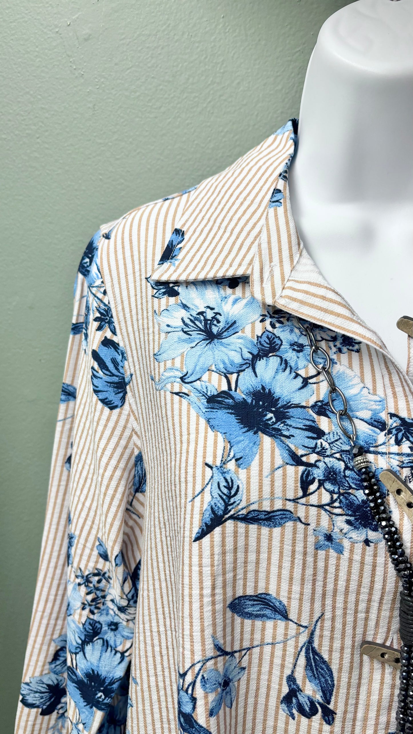 Multiples Button Front Floral Top