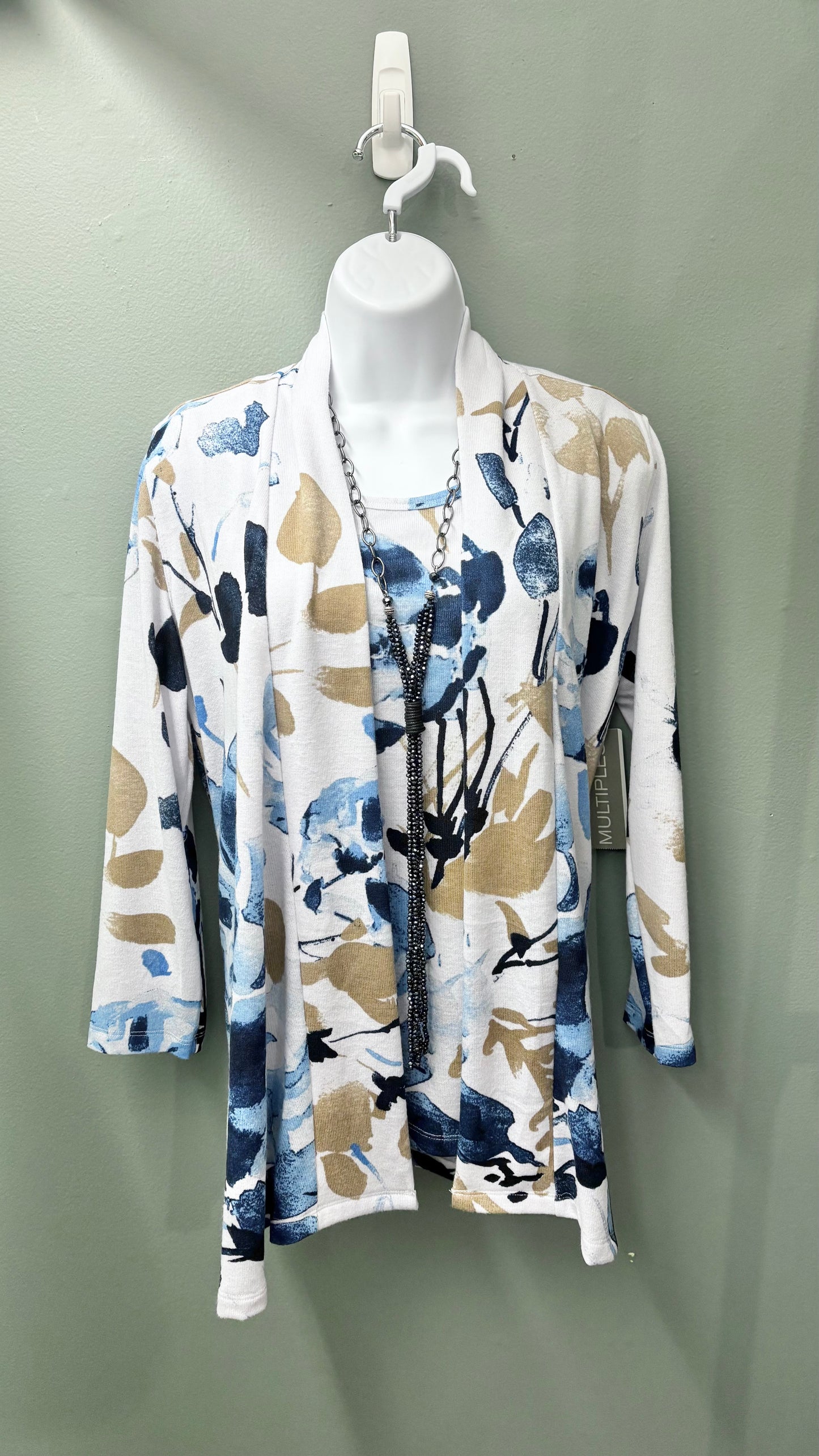 Multiples Floral Tank Top and Cardigan Set