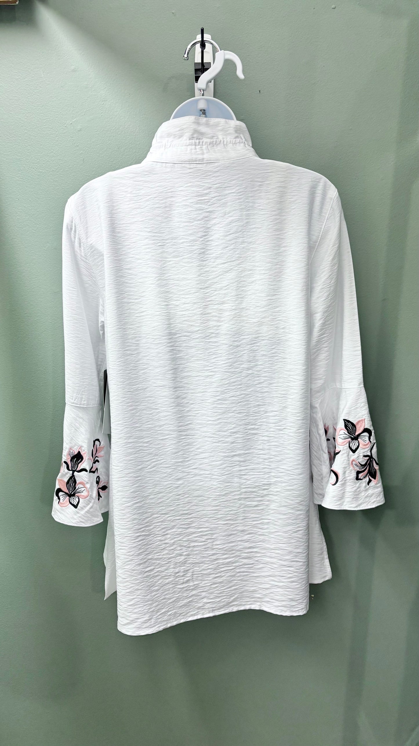 Multiples Embroidered Sleeve Top