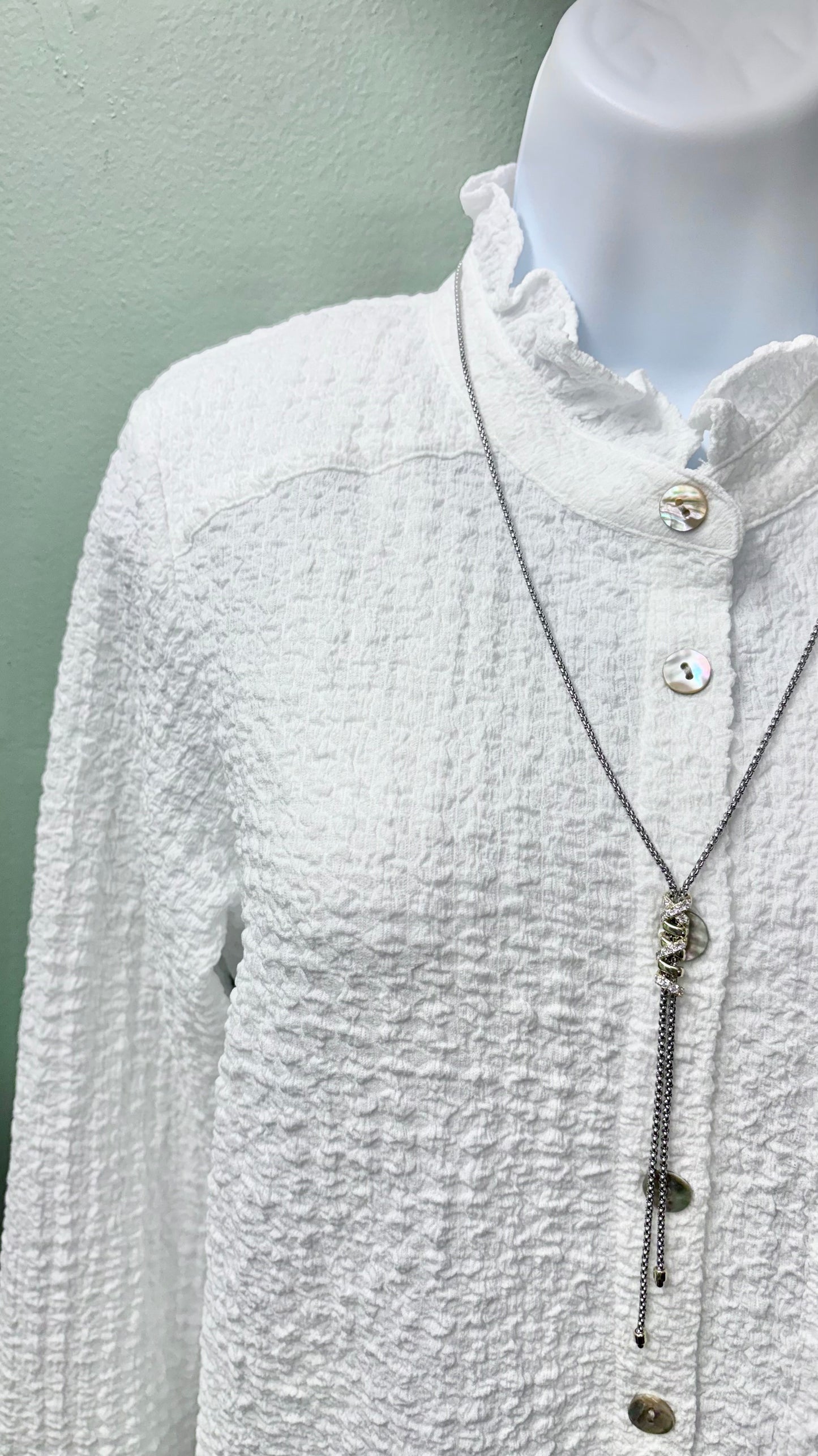 APNY White Textured Top