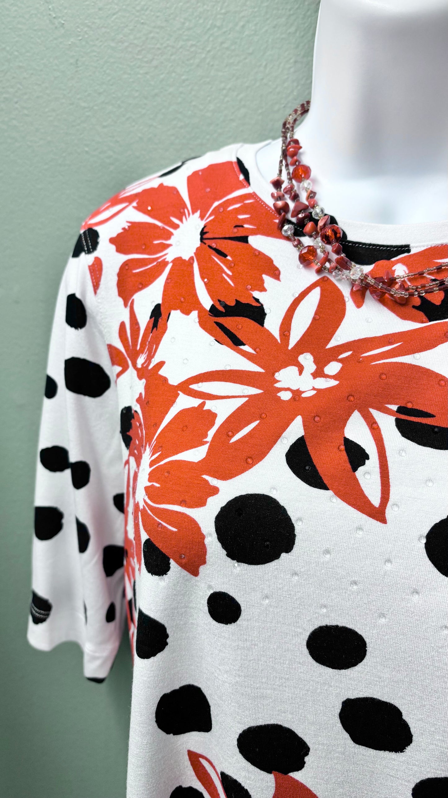 Multiples Rhinestone Patterned Top