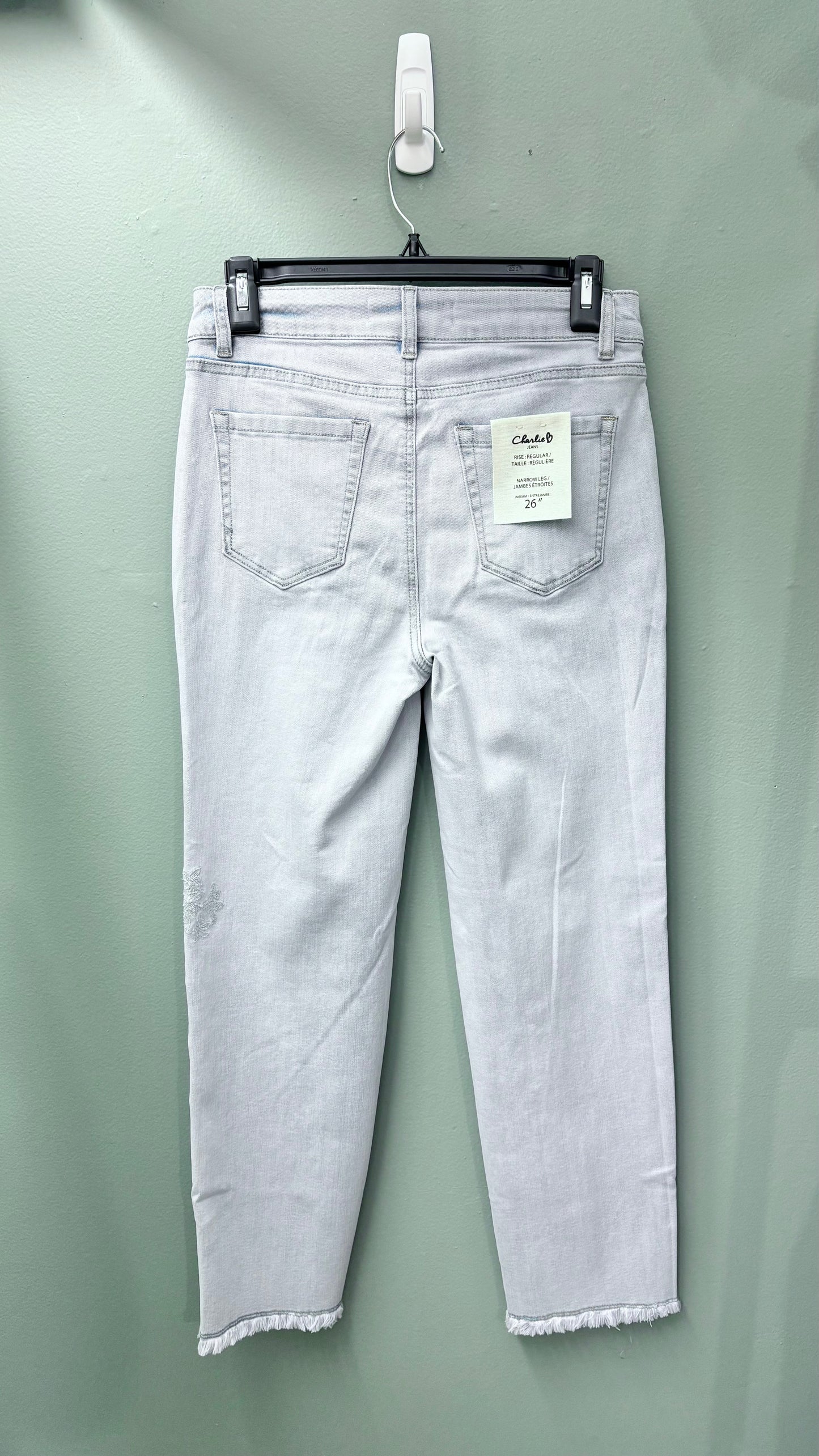 Charlie B Light Wash Embroidered Jean