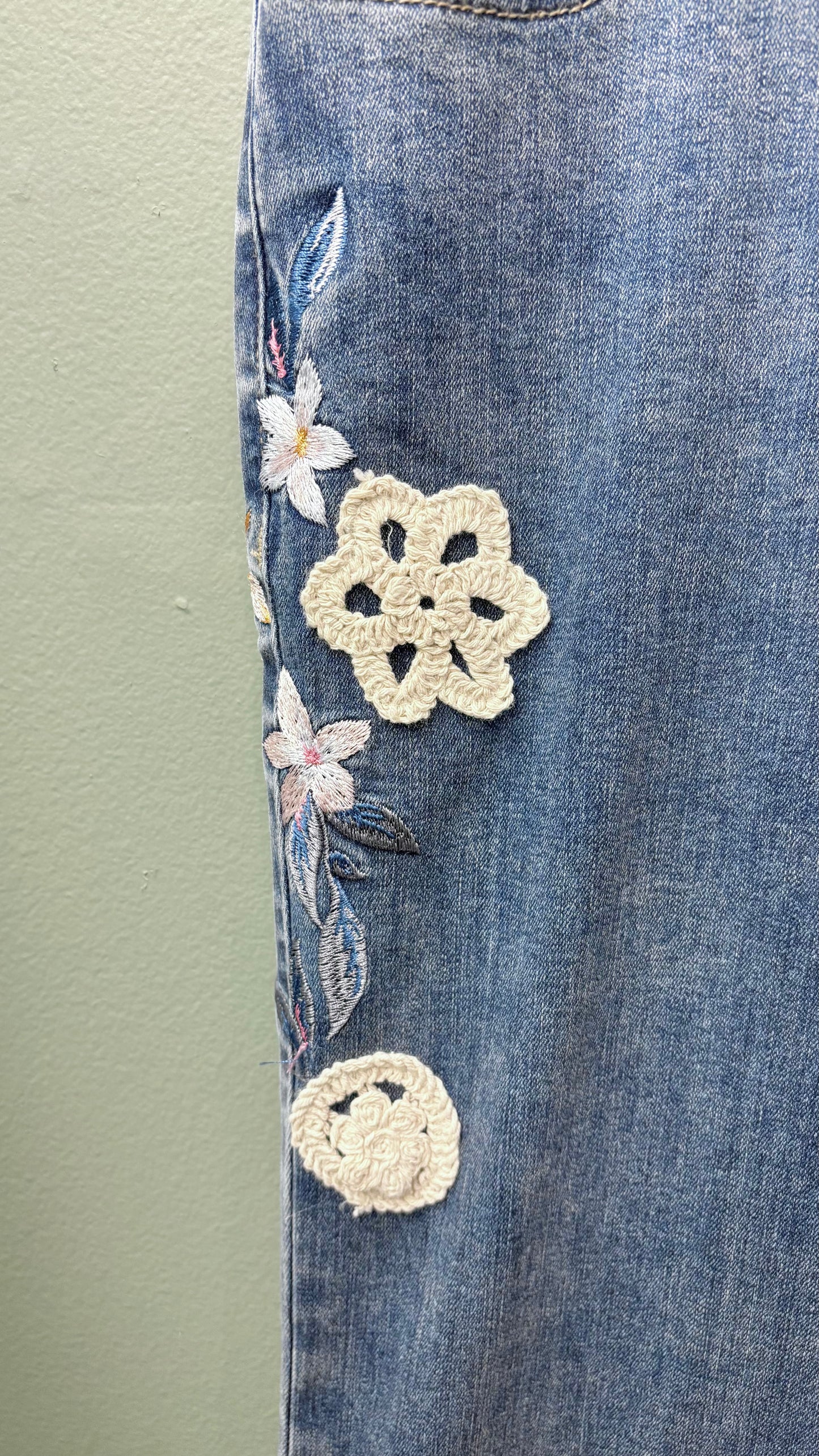 Charlie B Embroidered Crochet Jean