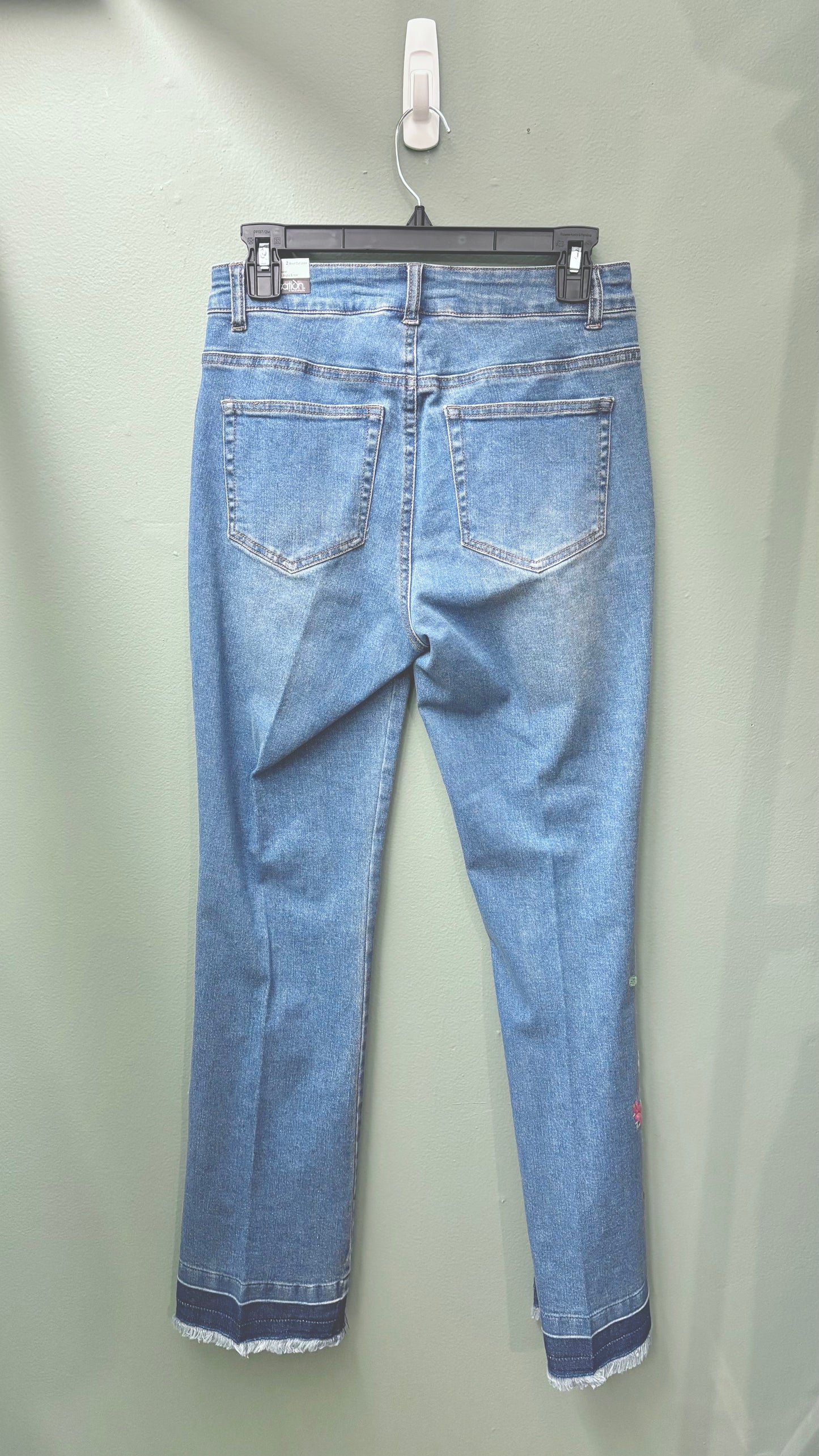 Multiples Dark Wash Embroidered Jeans