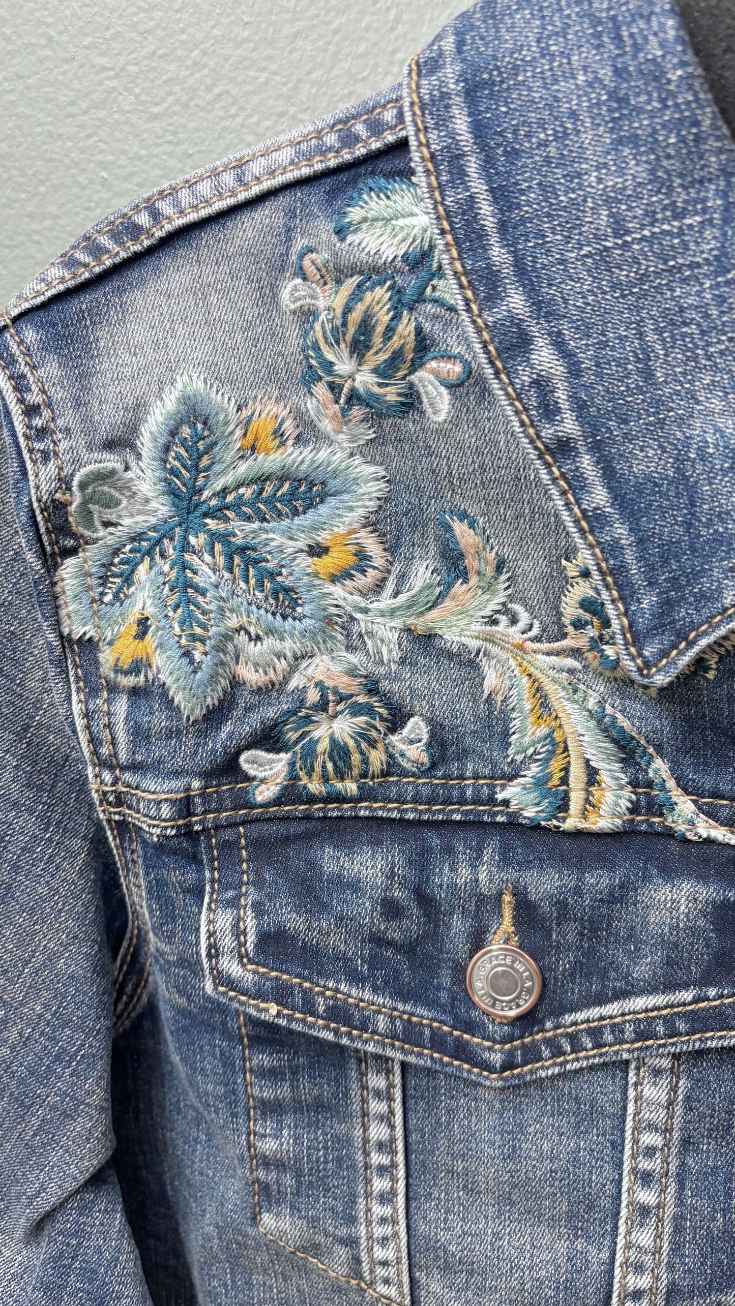 Grace Denim Embroidered Jacket