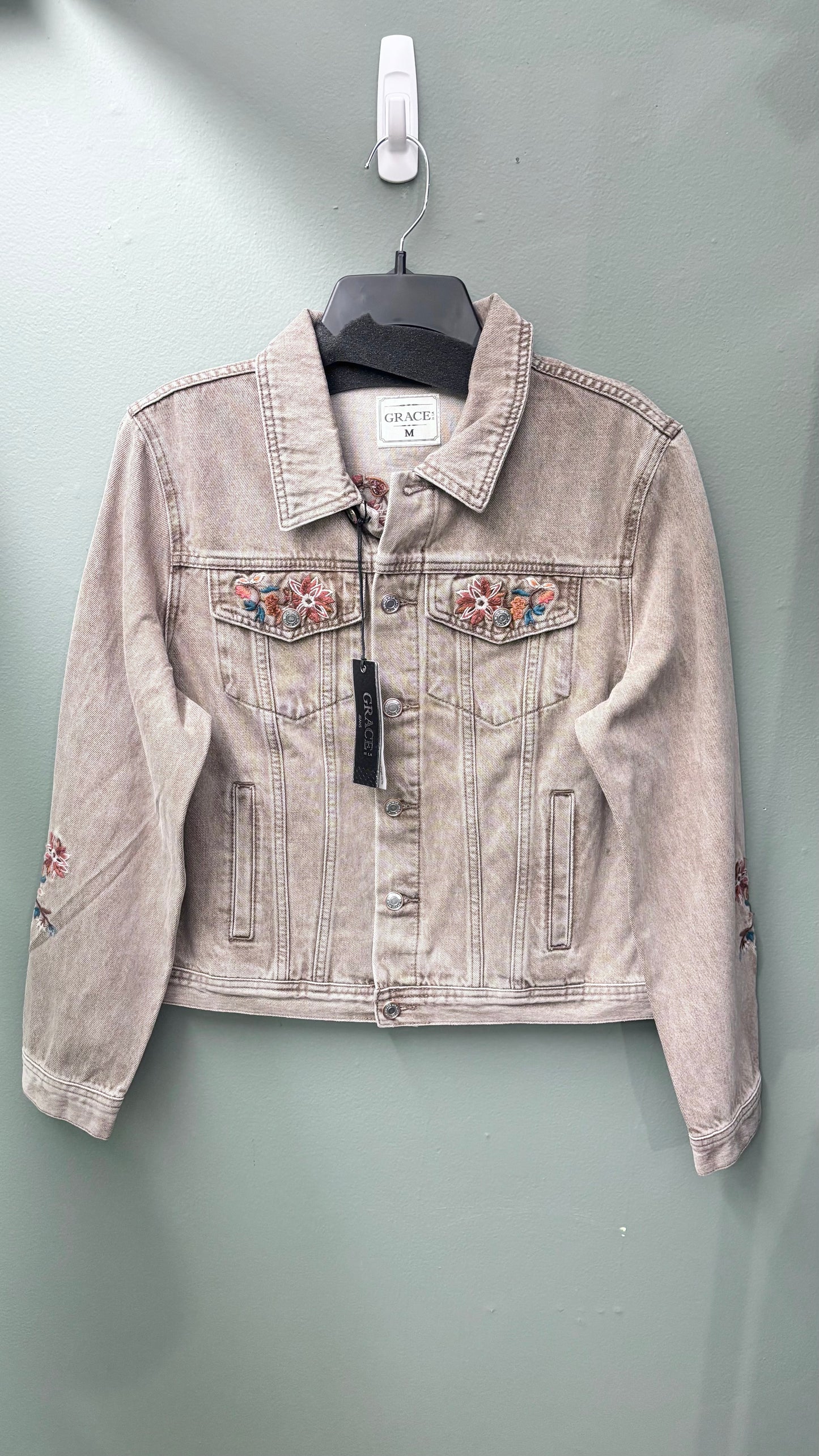Grace Tan Embroidered Jean Jacket