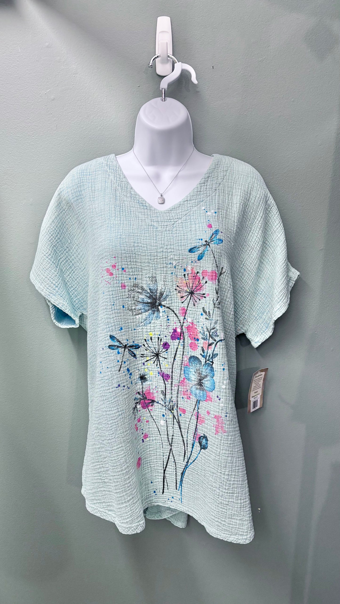 Jess & Jane Floral Gauze Top