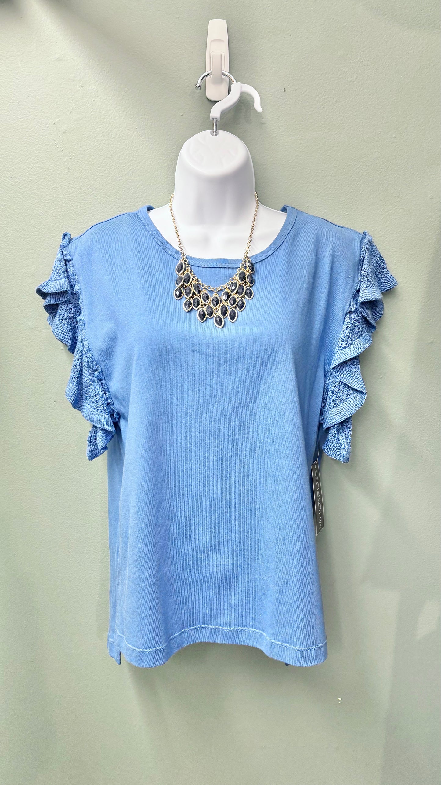 Multiples Flutter Sleeve Top