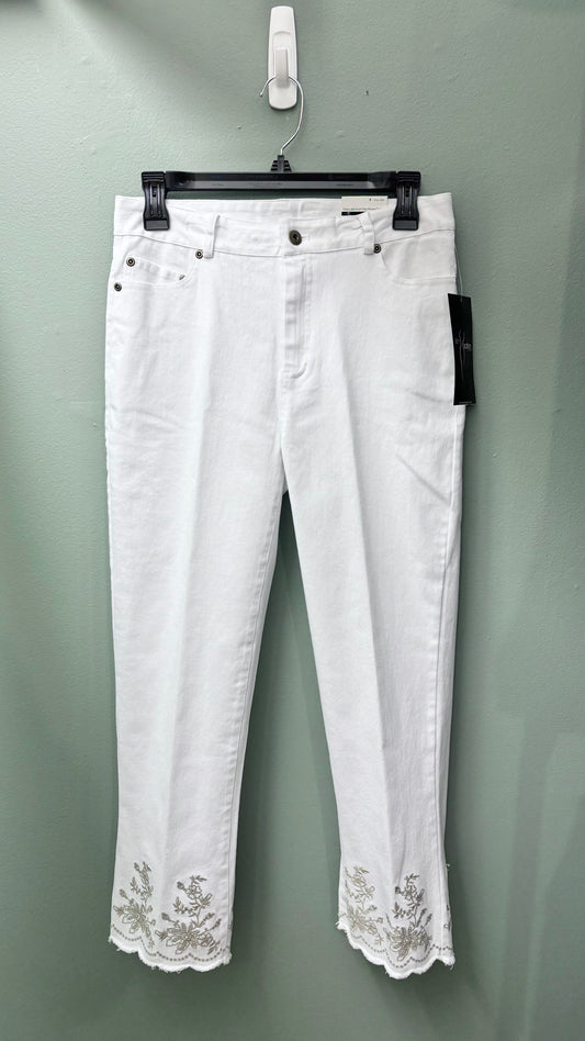 Multiples Embroidered Hem Jeans
