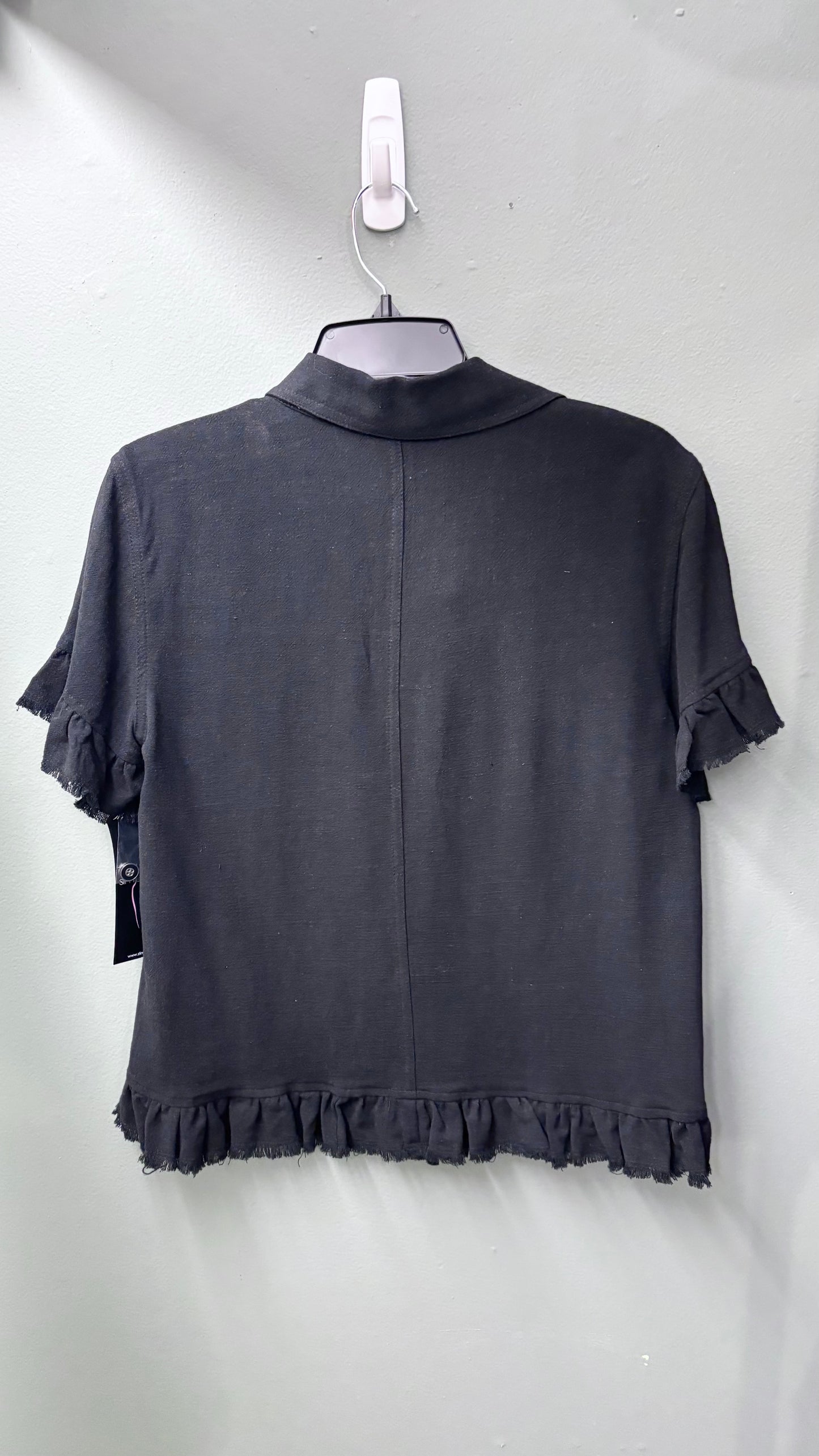 Multiples Black Short Sleeve Jean Jacket