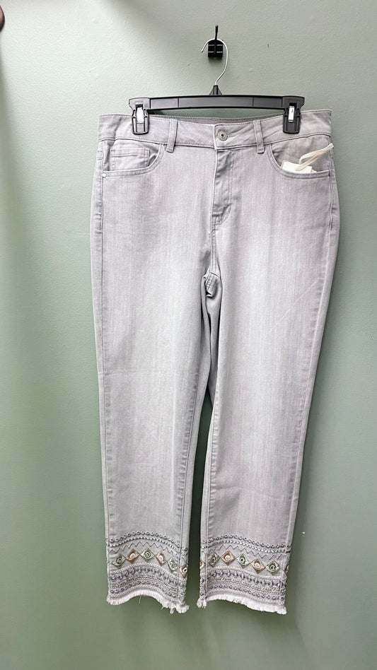 Charlie B Soft Grey Embroidered Jean