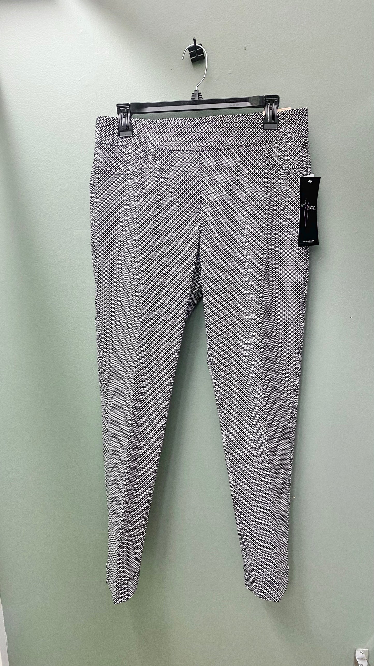Multiples Slim-Sation Patterned Pull On Pants