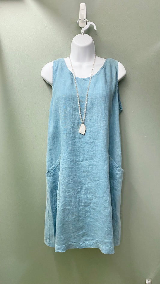 Cotton Lani Azure Sleeveless dress