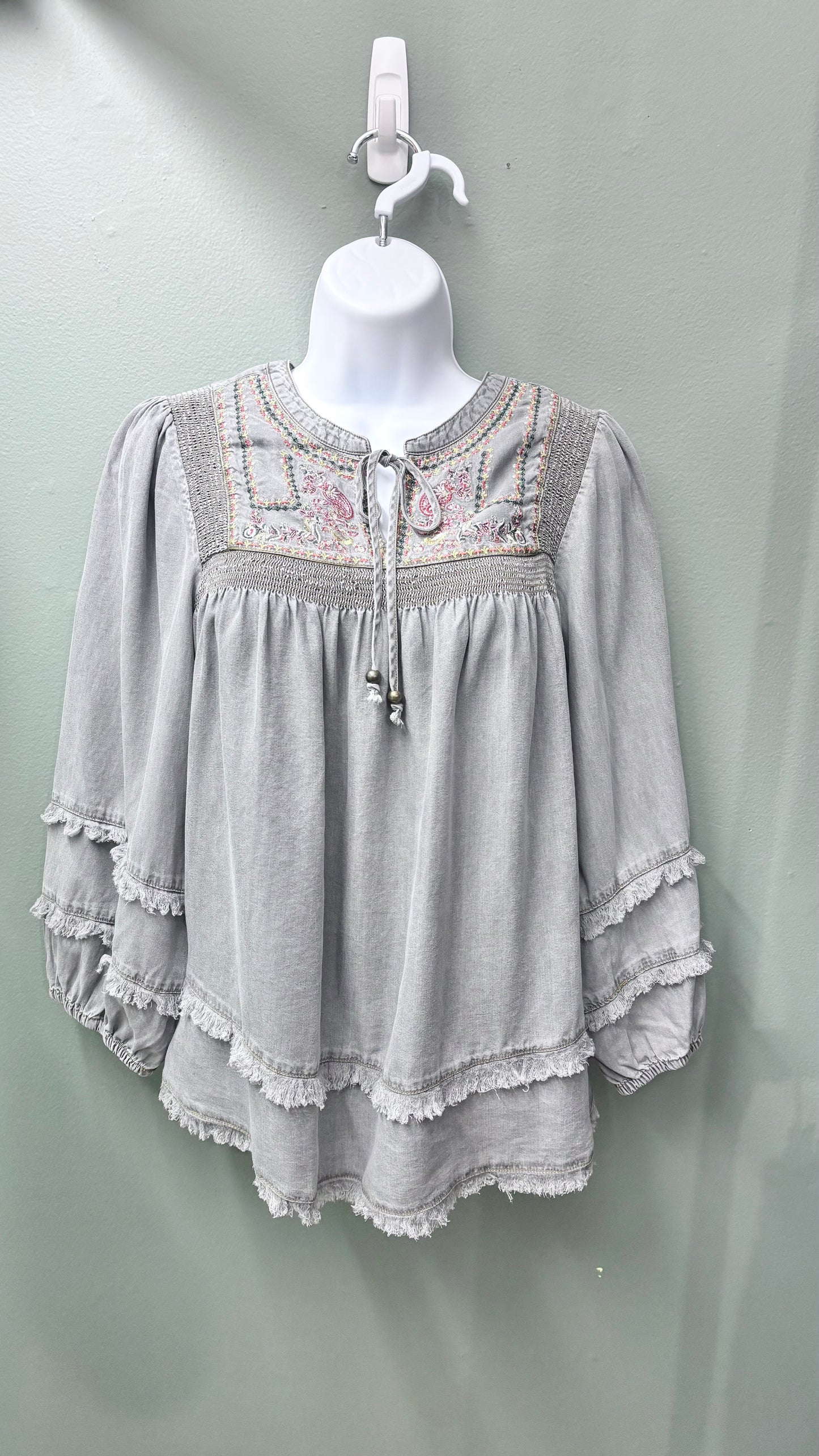 Multiples Embroidered Details Top