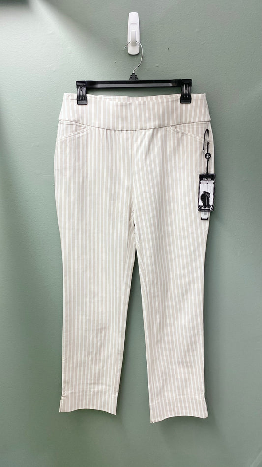 Charlie B Striped Capri Pants with Pockets