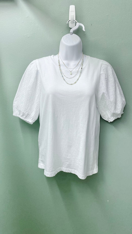 Dylan Hailey White Puff Sleeve Top
