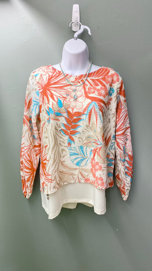 Multiples Leaf and Floral Top
