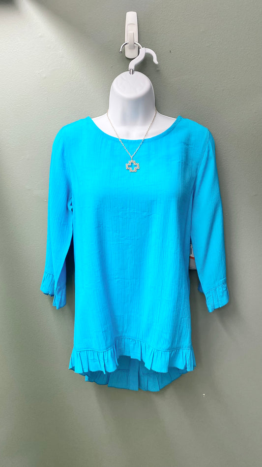 Clearance - Multiples Blue Button-Back