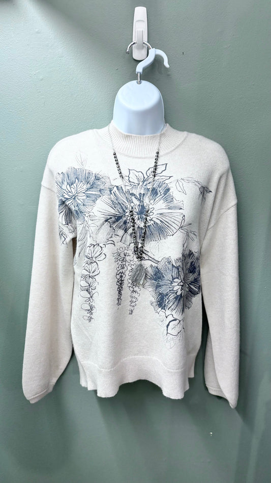 Charlie B Mock Neck Printer Sweater