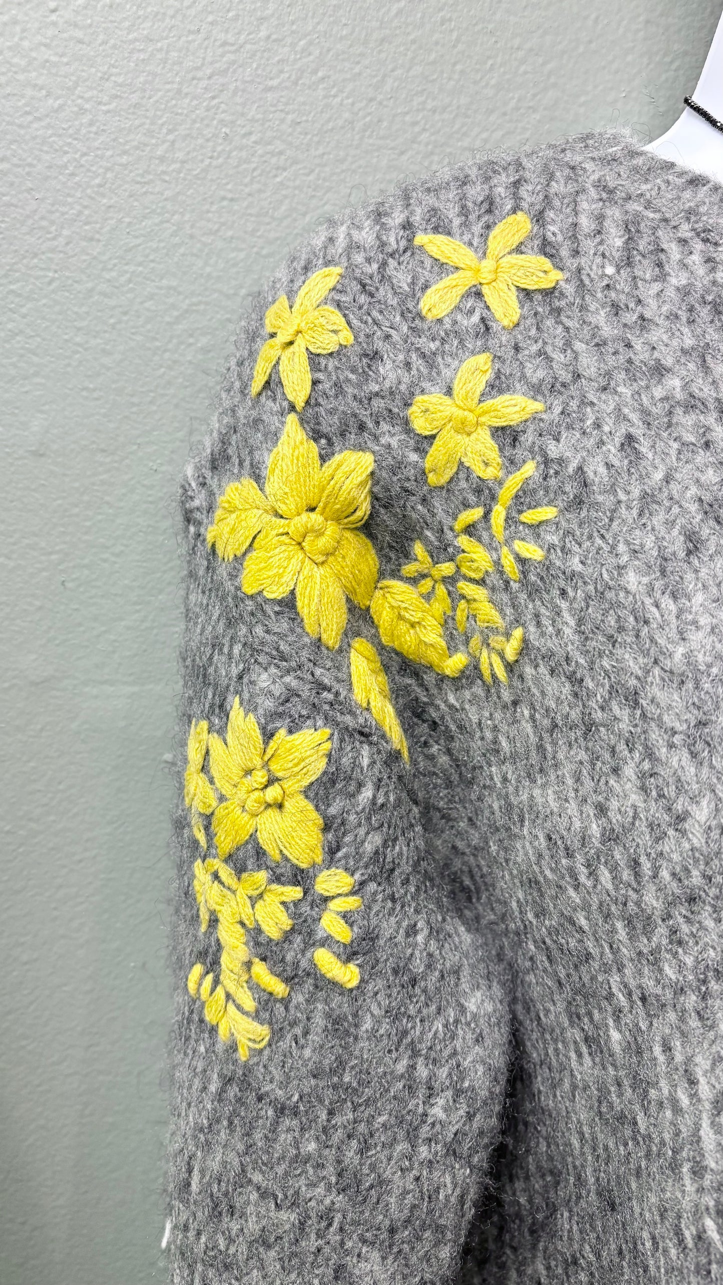 Rain + Rose Embroidered Flower Sweater