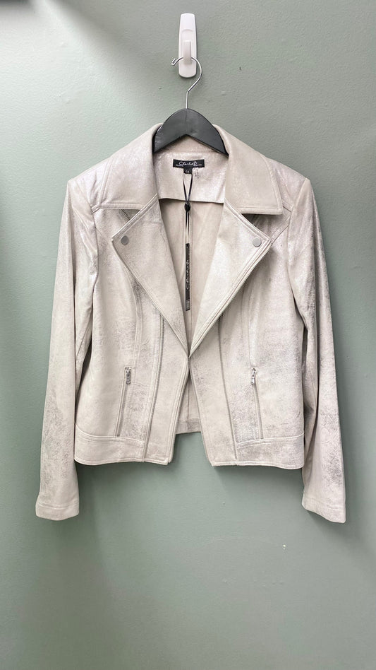 Charlie B Silver Faux Leather Jacket