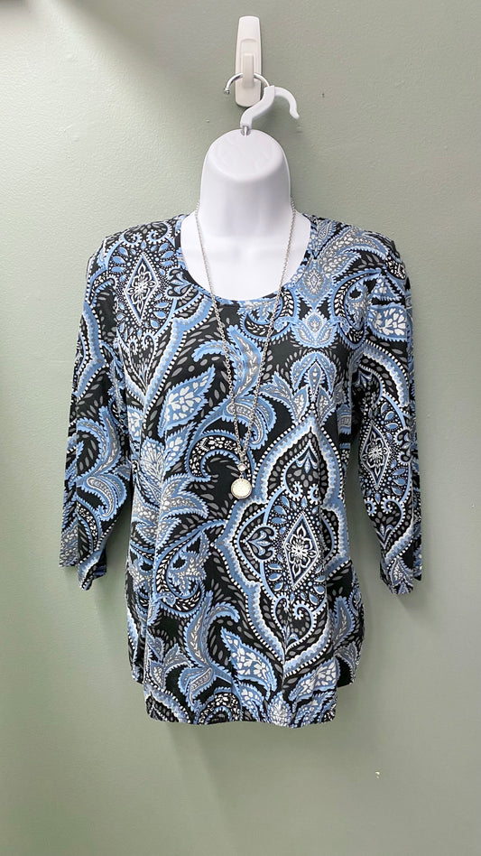 Sunday 3/4 Sleeve Paisley Top