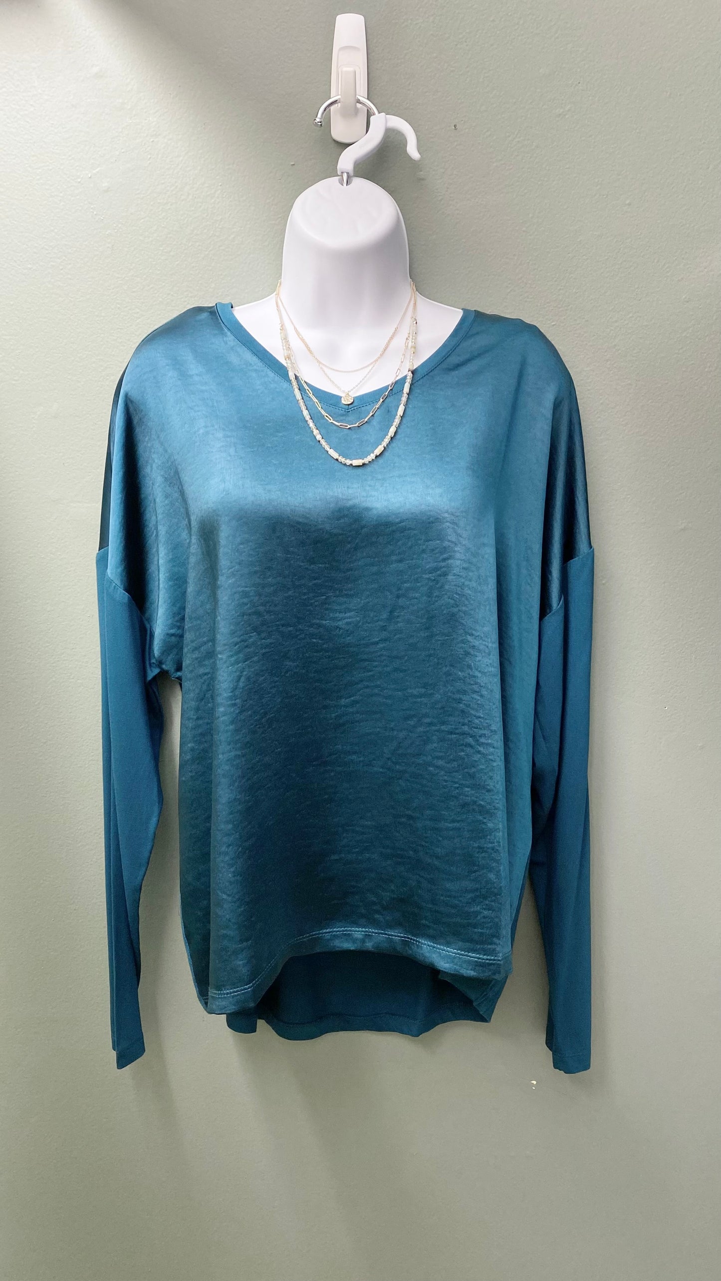 Clearance - Charlie B Satin and Jersey Combo Emerald