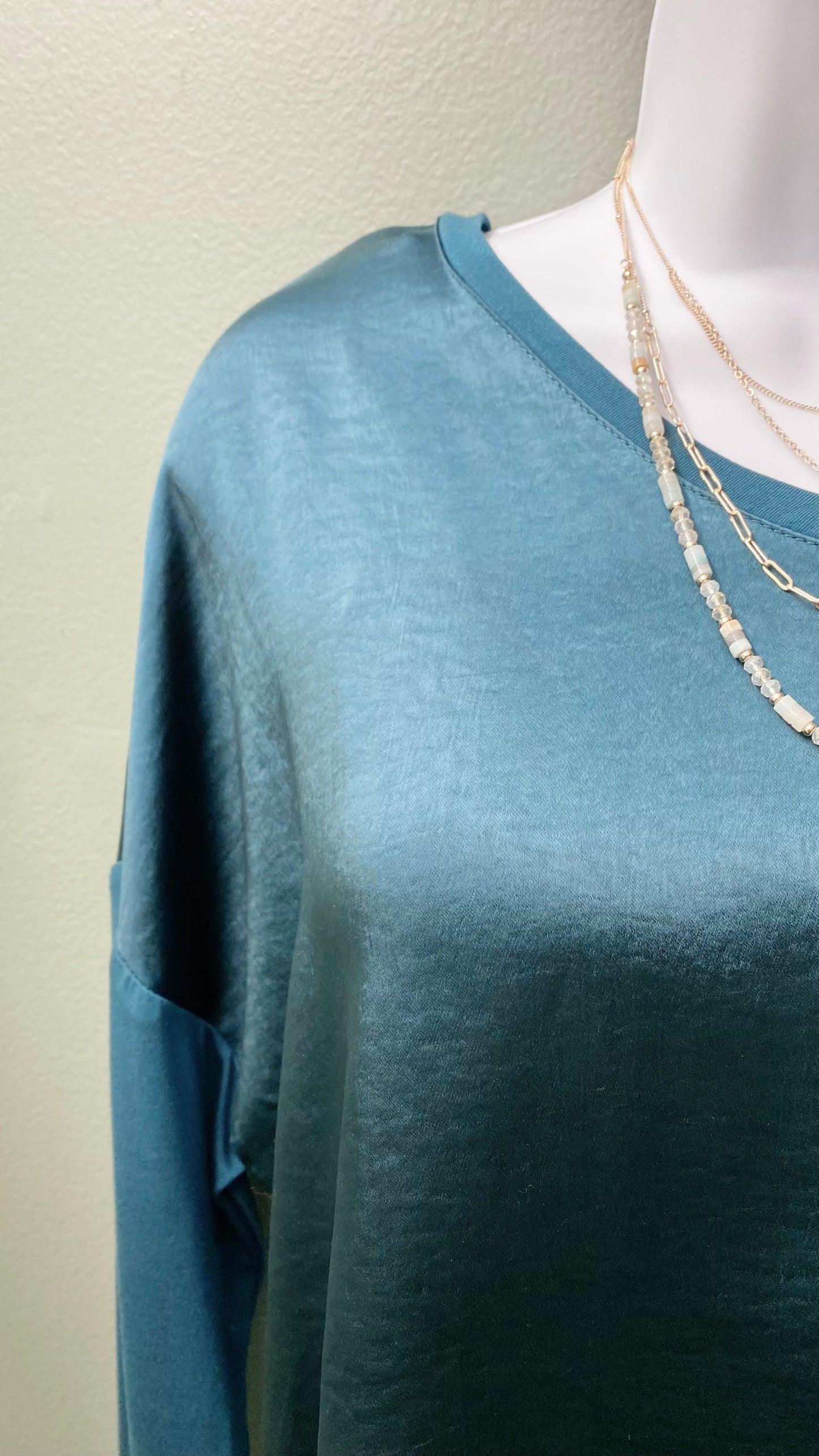 Clearance - Charlie B Satin and Jersey Combo Emerald