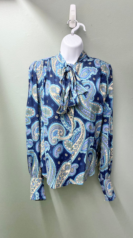 Karen Kane Paisley Bow Blouse