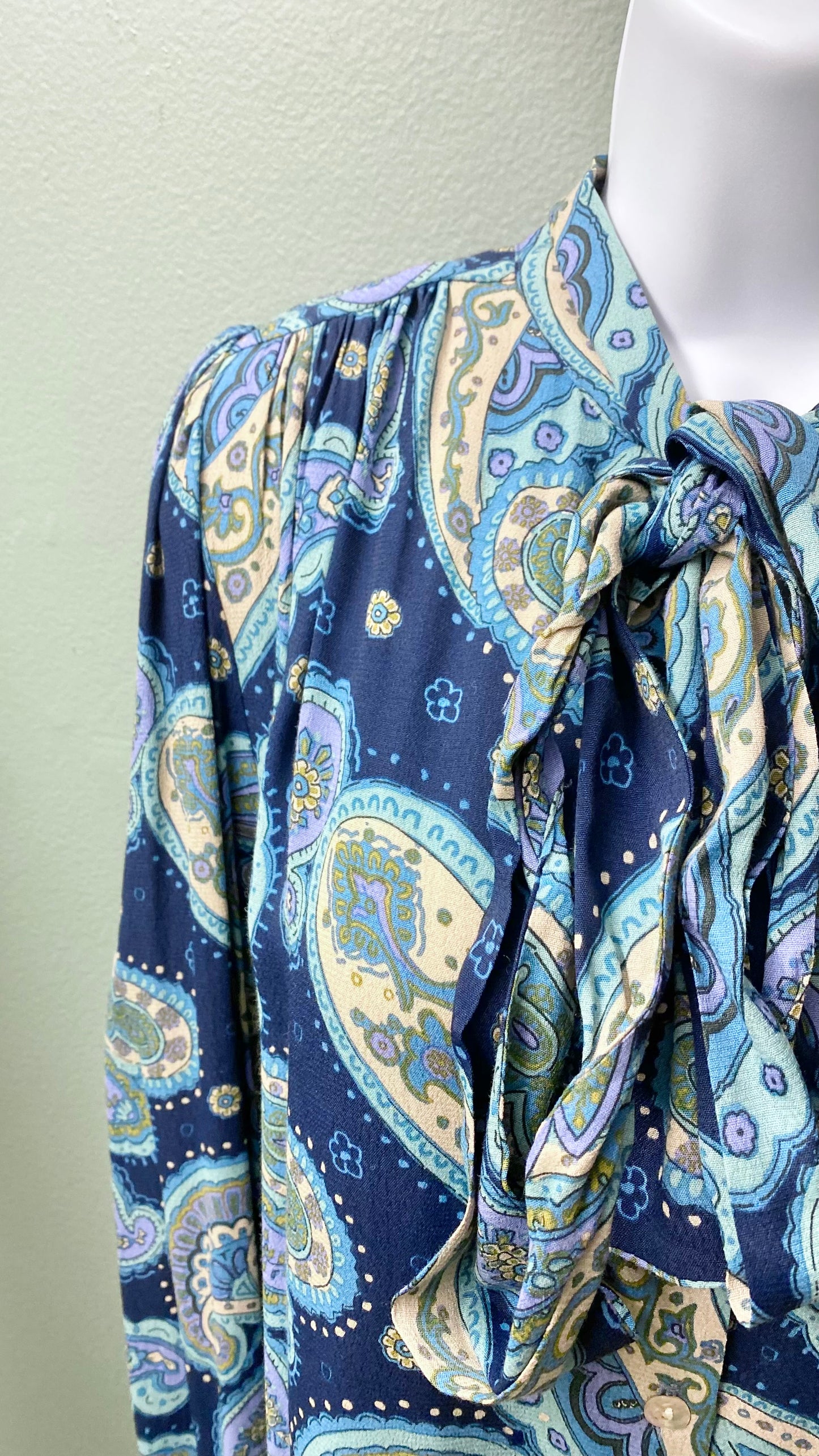Karen Kane Paisley Bow Blouse