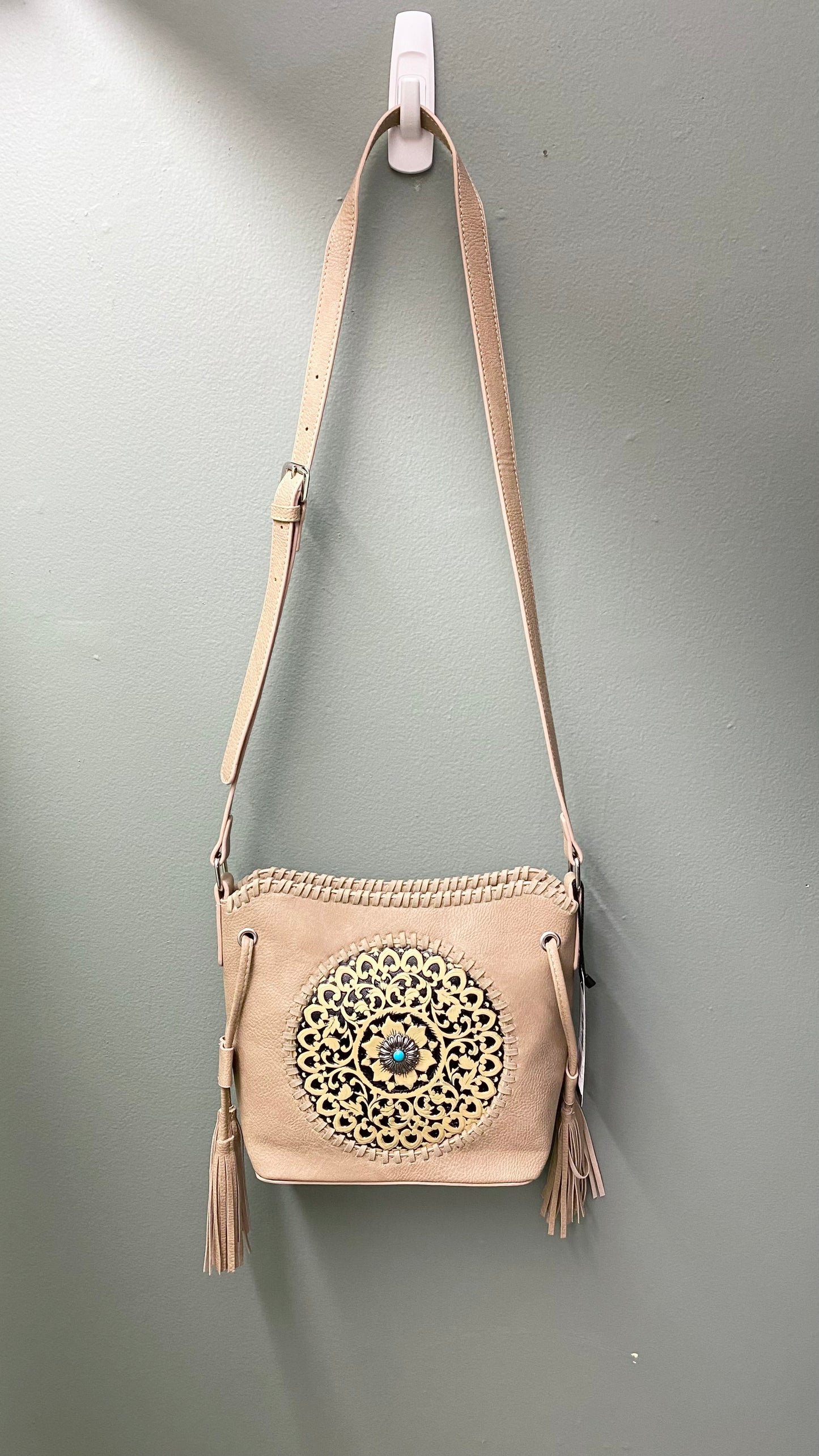 MC Bohemian Tooled Crossbody Purse