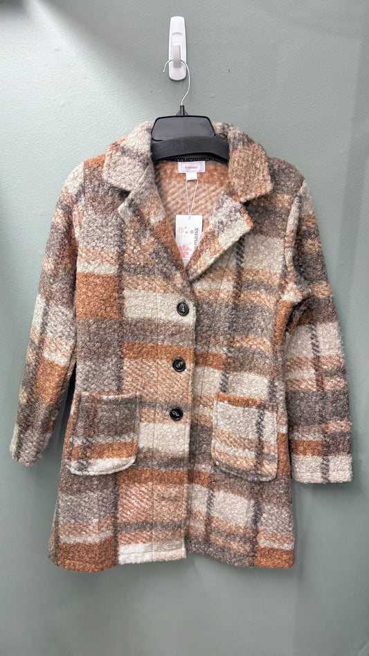 * Kamana Boucle Brown Plaid Coat