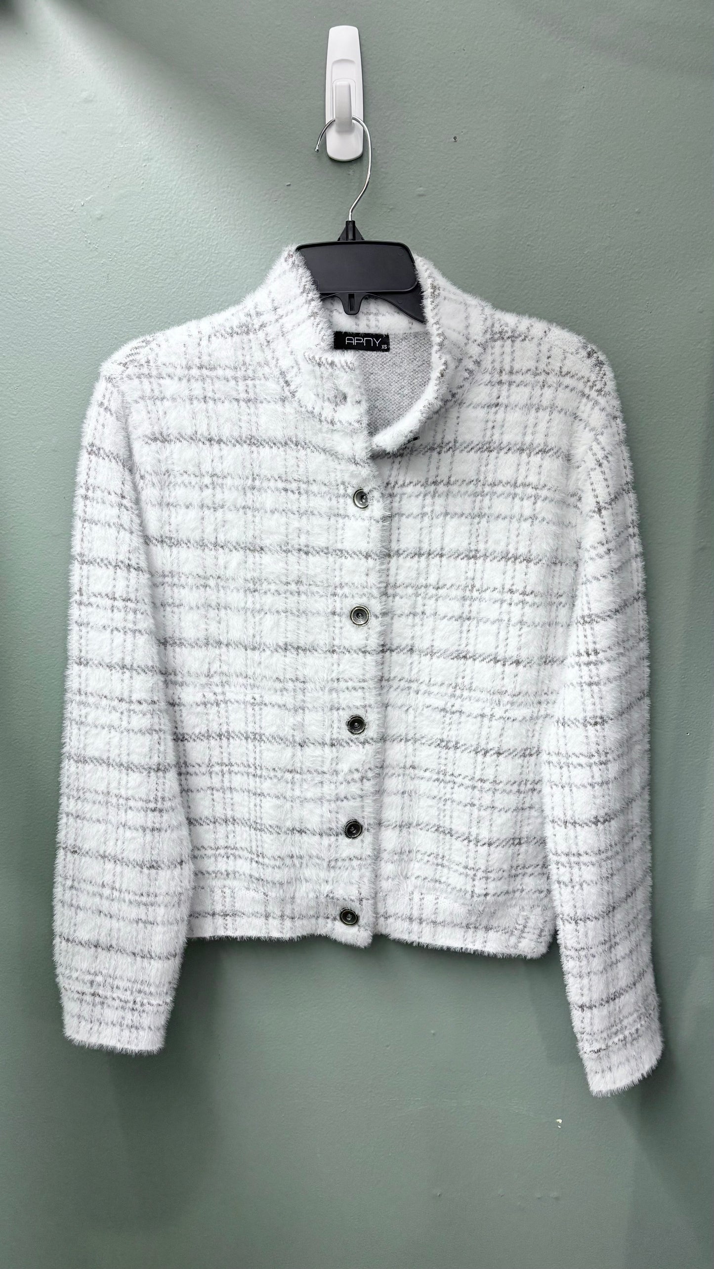 * APNY Cropped Plaid Cozy Cardigan / Jacket