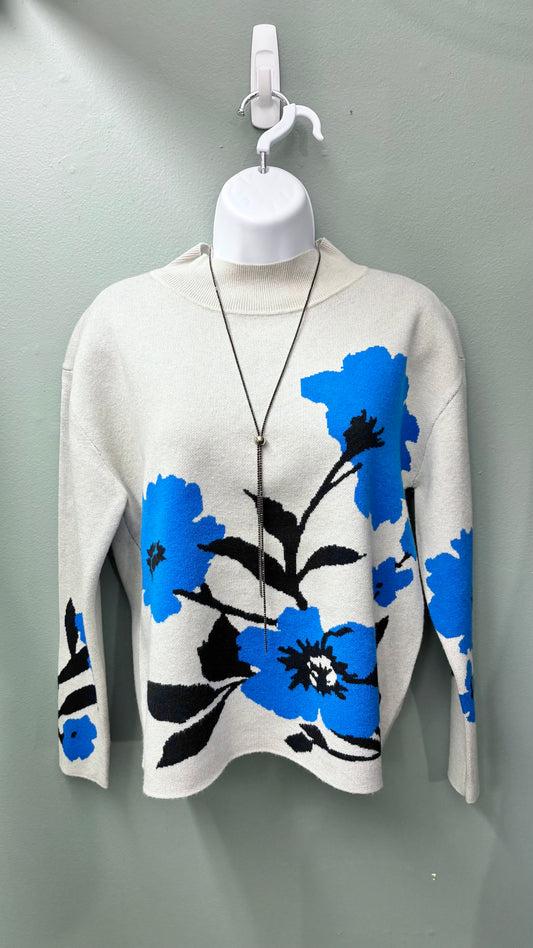 * APNY Floral Mock Neck Sweater