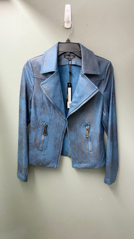 Charlie B Faux Leather Moto Jacket - Peacock