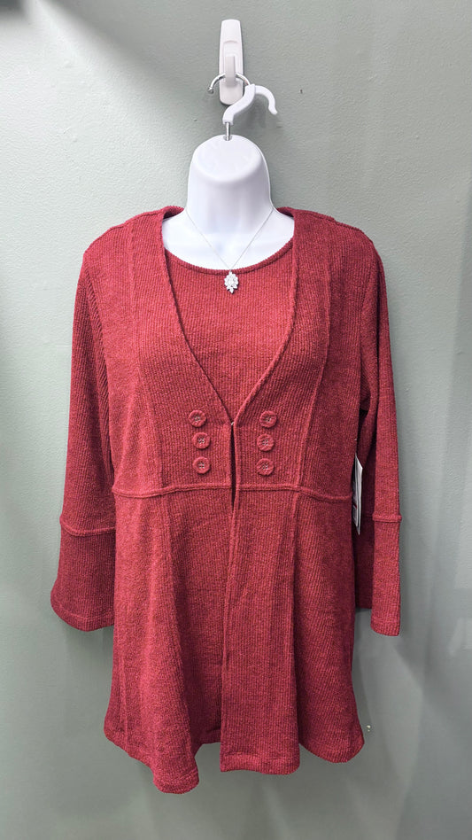 * Multiples Clasp Front Cardigan and Tank Set