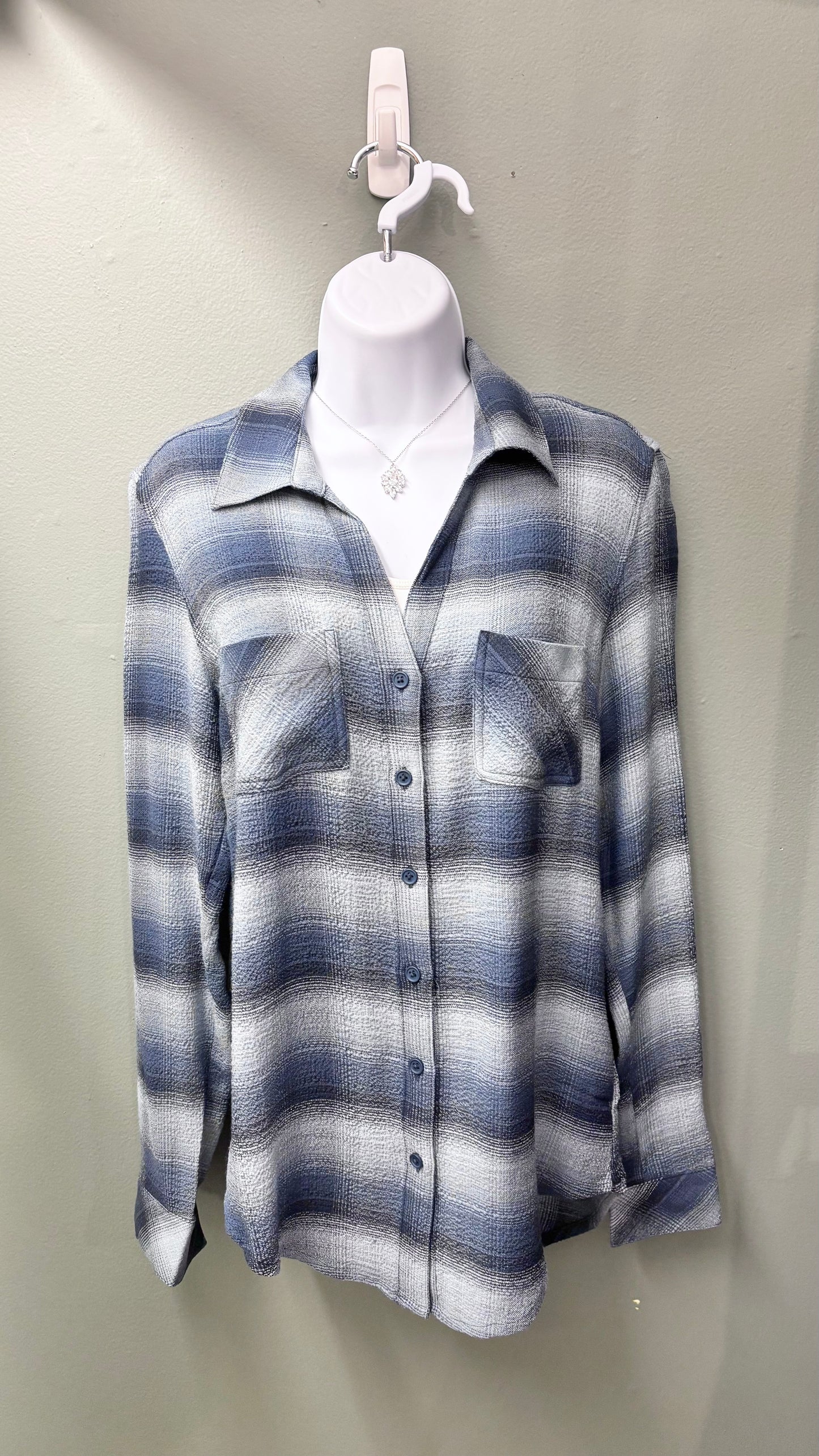 * Charlie B Plaid Buttoned Top