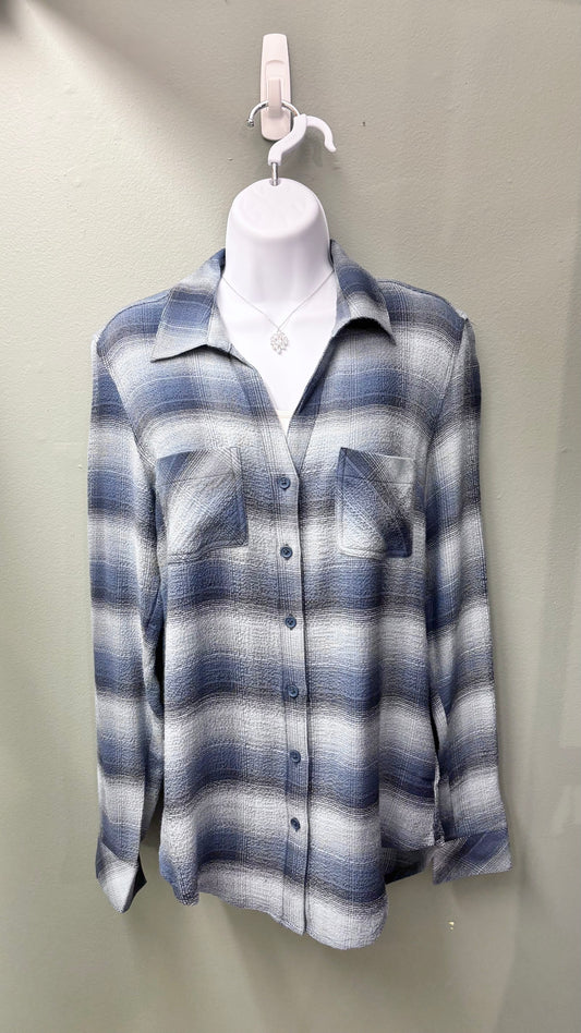 * Charlie B Plaid Buttoned Top