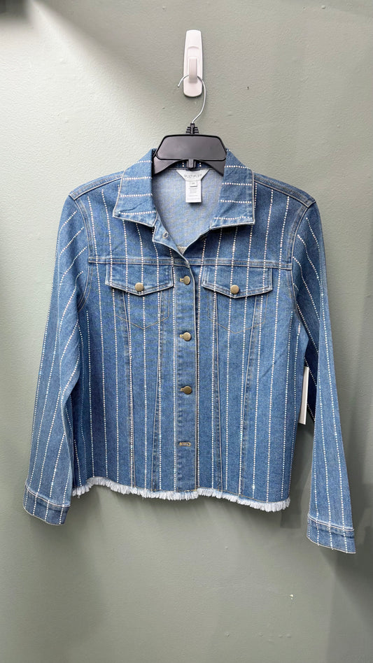 * Multiples Rhinestone Denim Jacket