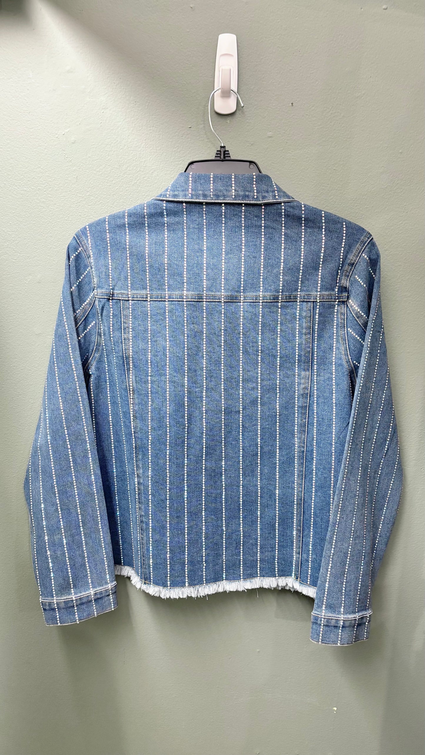 * Multiples Rhinestone Denim Jacket