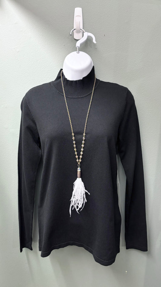 * Multiples Black Mock Neck Sweater Top