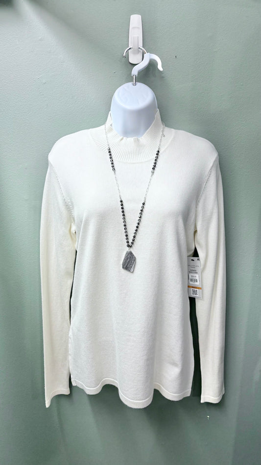 * Multiples White Mock Neck Sweater Top