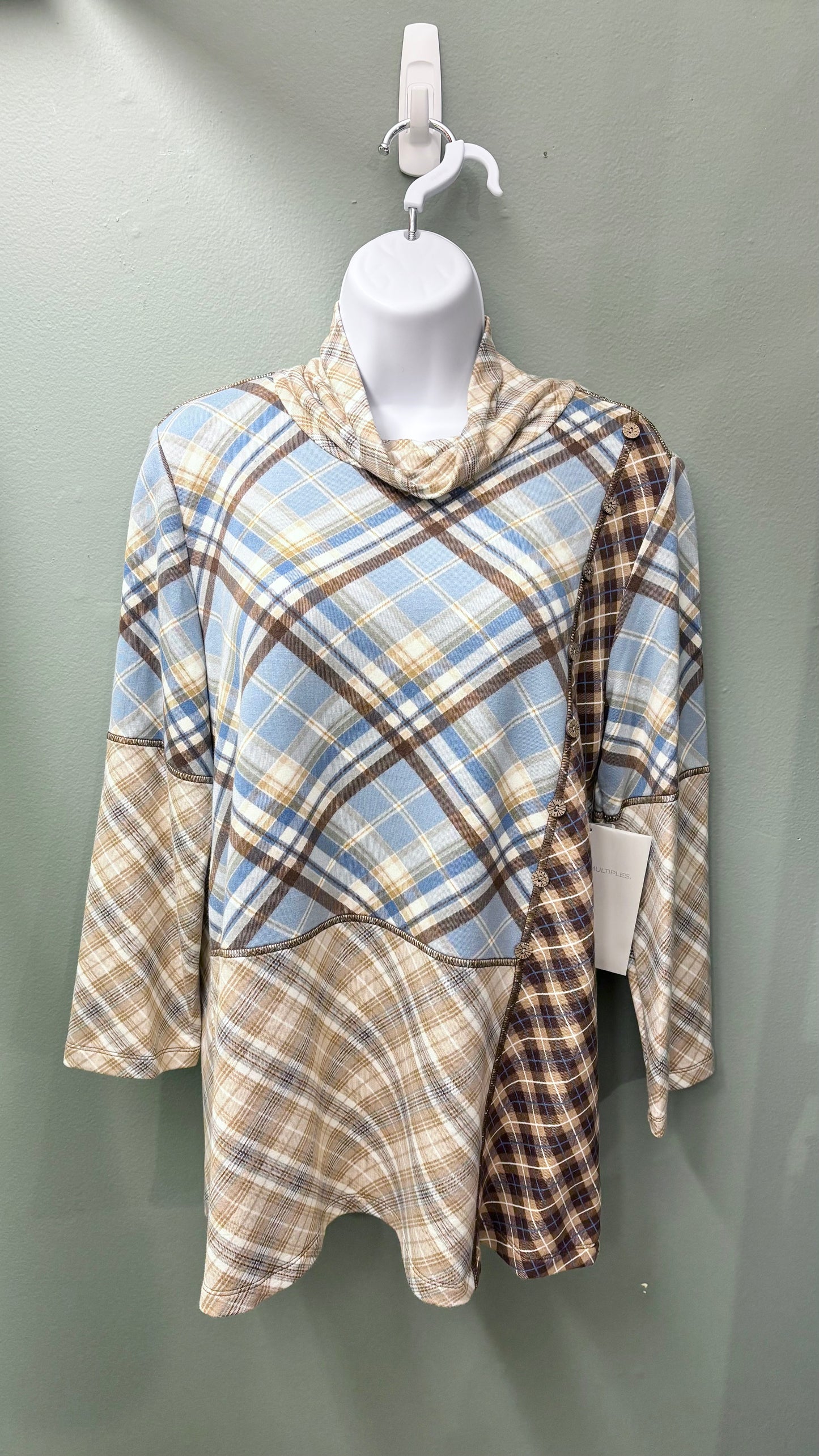 * Multiples Multi-Plaid Top