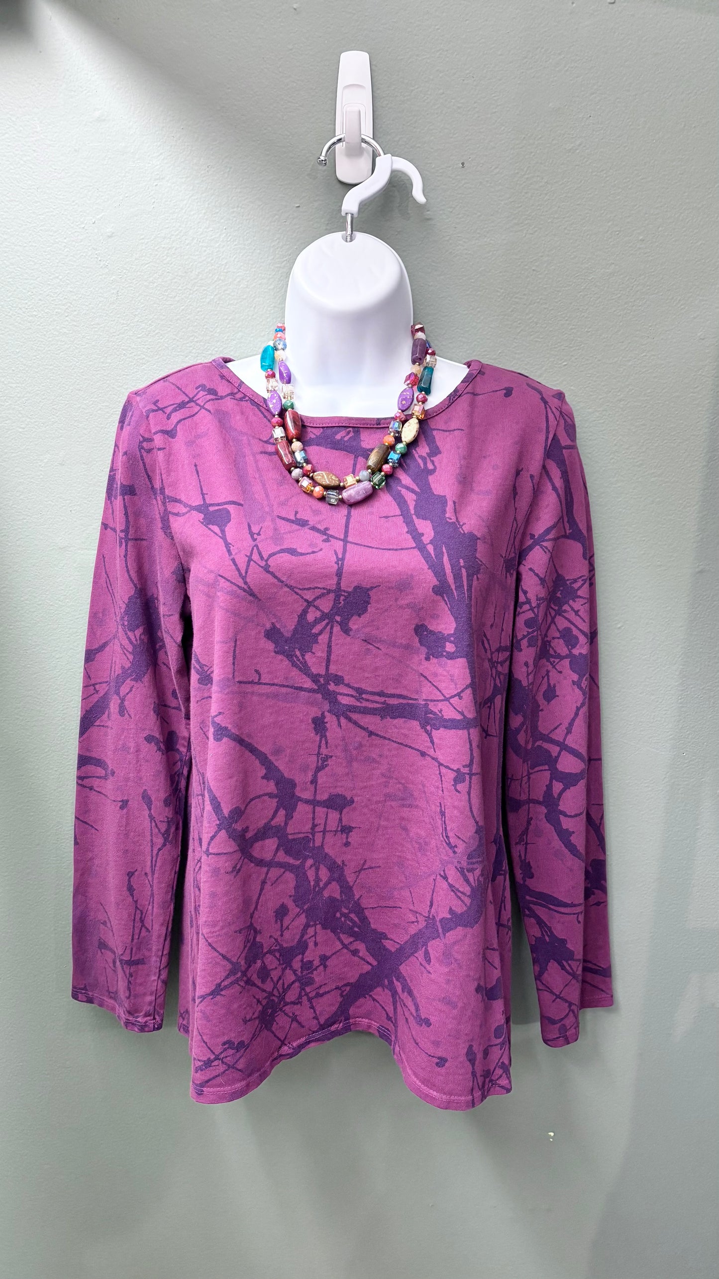 * Cotton Lani Wine Patterned Top