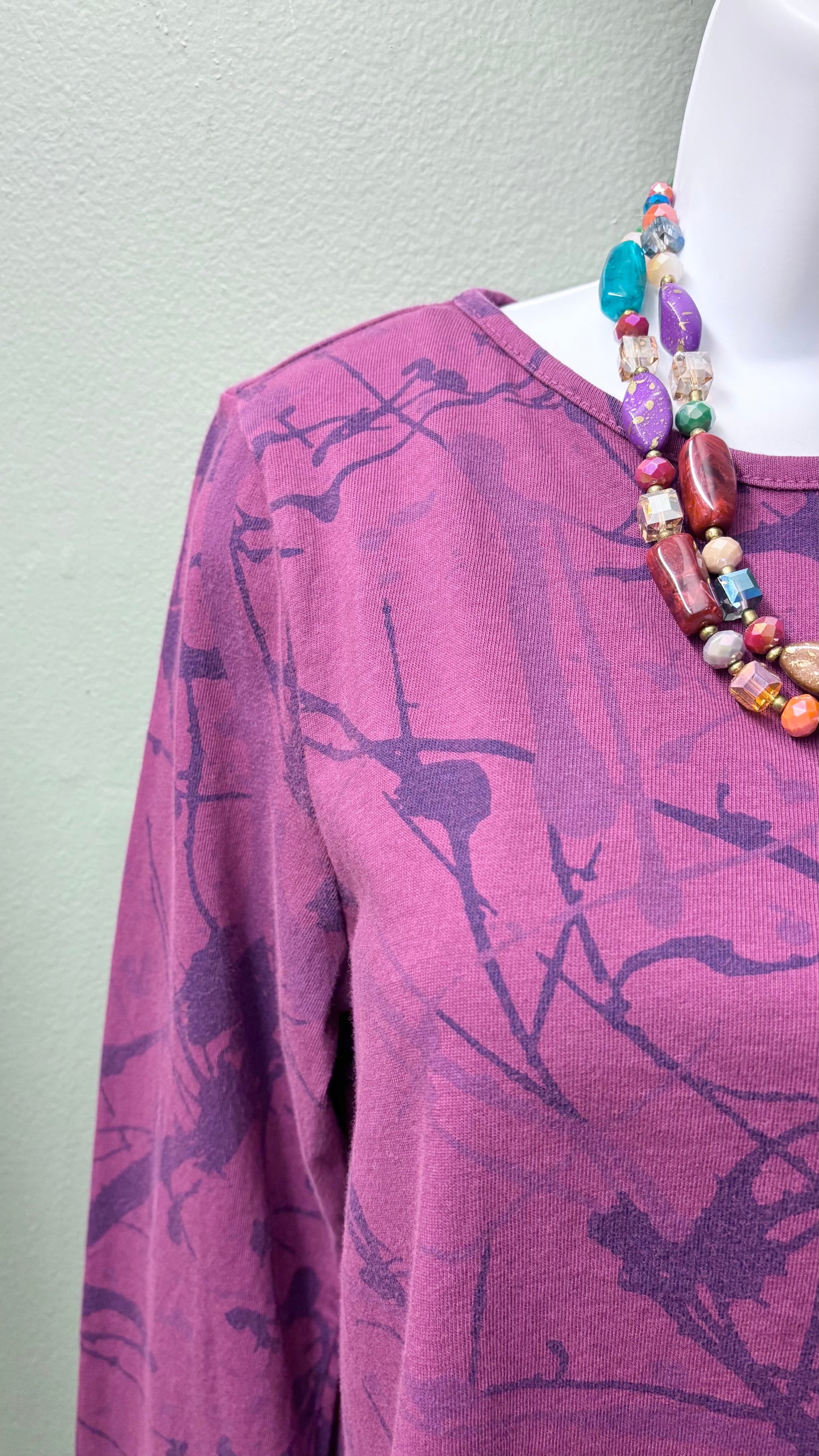 * Cotton Lani Wine Patterned Top