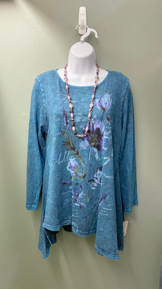 Jess & Jane Teal with Flower Top
